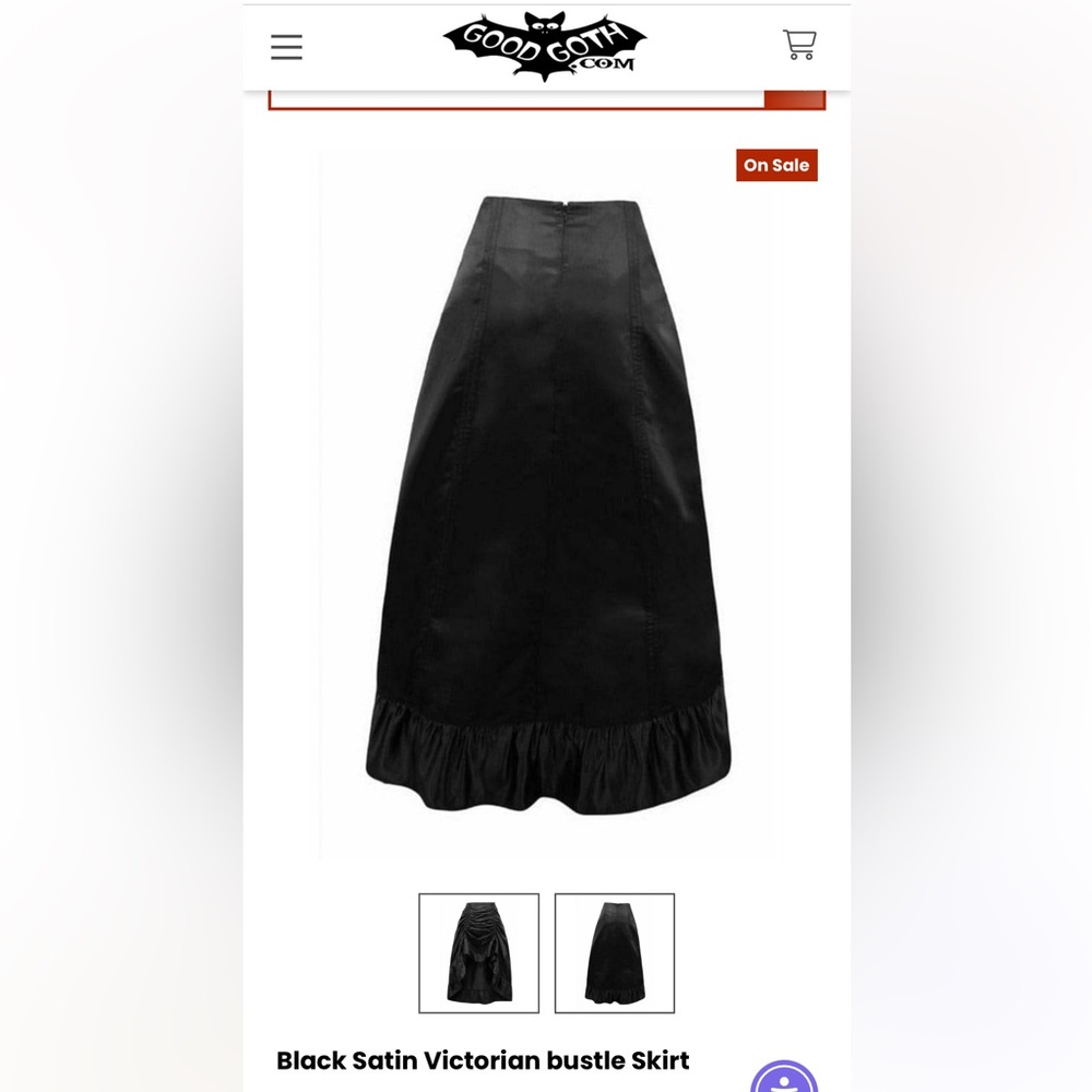 Black Satin Victorian Bustle Skirt 🥀🖤 - Picture 2 of 2
